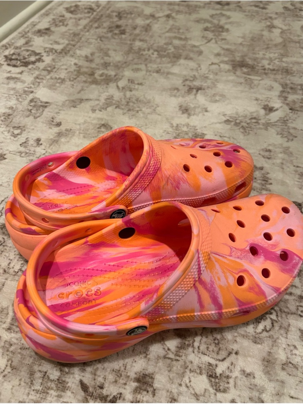 Crocs Platform Tie-Dye Clog - Pink & Orange Women’s 10